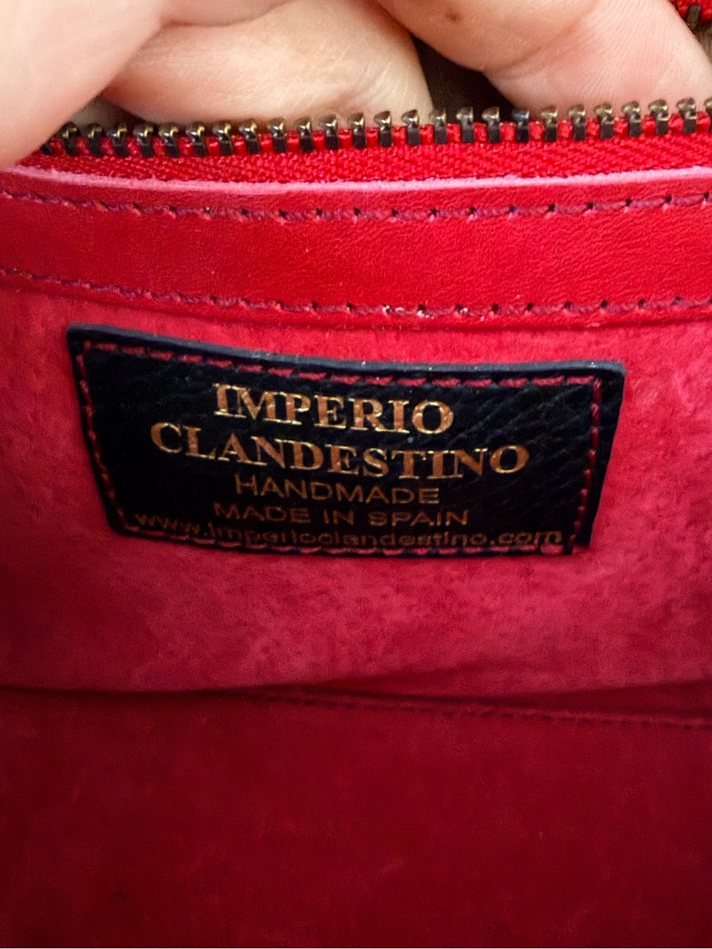 IMPERIO CLANDESTINO Luna Mini Green & Burgundy Python Leather Purse $900 Retail - Picture 3 of 16